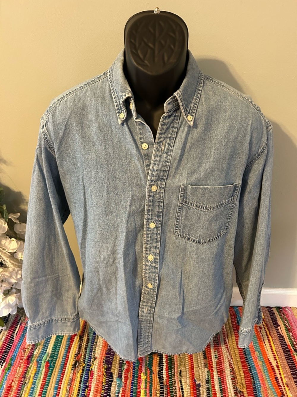 y2k GAP Blue Jeans Denim Button Front Jacket Shirt 2000s Vintage Medium